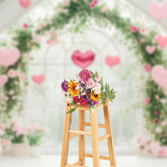 Lofaris Romantic Pink Floral Greenhouse Balloons Backdrop