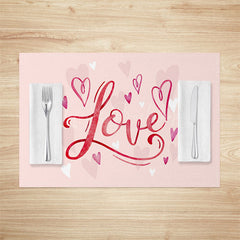 Lofaris Romantic Pink Love Valentines Day Set Of 4 Placemats