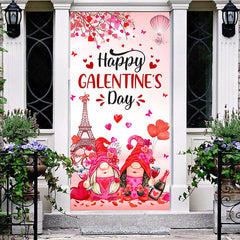 Lofaris Romantic Pink Paris Happy Galentines Day Door Cover