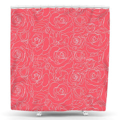 Lofaris Romantic Pink Rose Valentines Day Shower Curtain