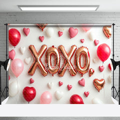 Lofaris Romantic Red Balloons Xoxo Valentines Day Backdrop