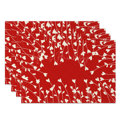 Lofaris Romantic Red Love Valentines Day Set Of 4 Placemats