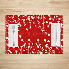 Lofaris Romantic Red Love Valentines Day Set Of 4 Placemats