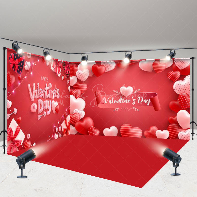 Lofaris Romantic Red Love Valentines Vibe Room Set Backdrop