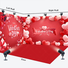 Lofaris Romantic Red Love Valentines Vibe Room Set Backdrop