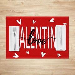 Lofaris Romantic Red White Valentine Love Set Of 4 Placemats