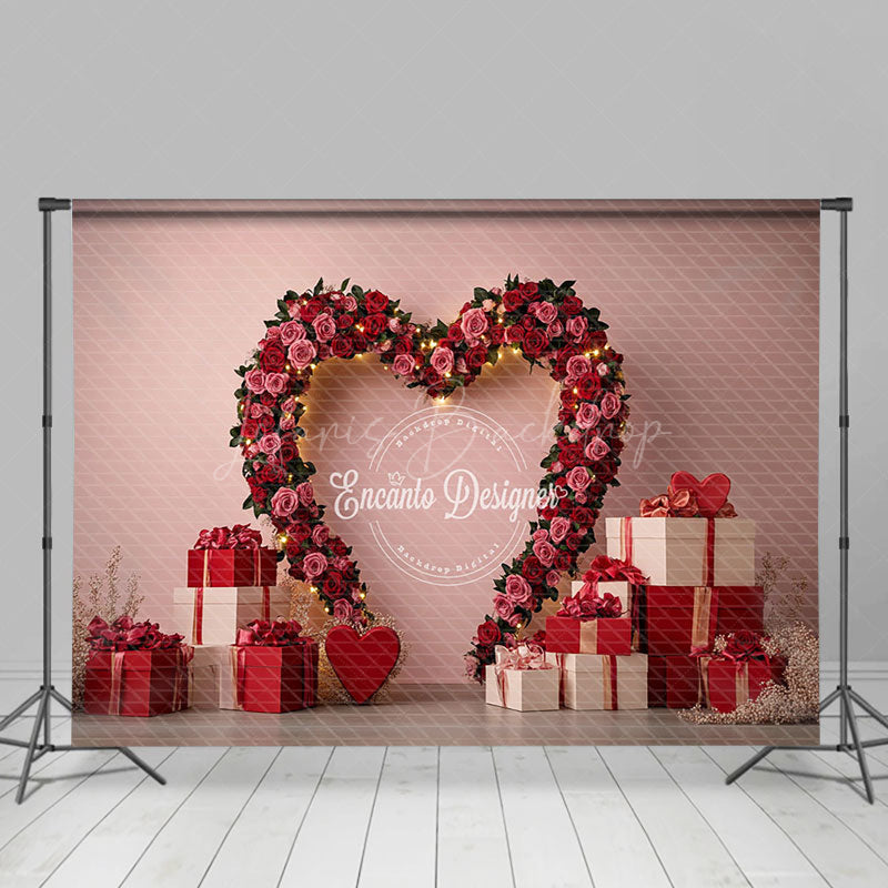 Lofaris Romantic Rose Heart Gifts Valentines Day Backdrop