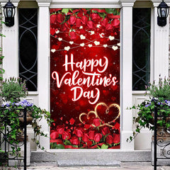 Lofaris Romantic Rose Heart Light Valentines Day Door Cover