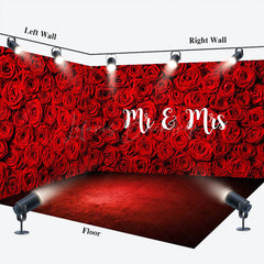 Lofaris Romantic Rose Mr Mrs Valentines Day Room Set Backdrop