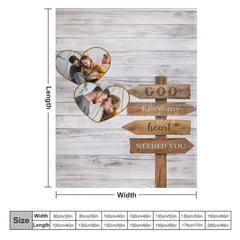 Lofaris Romantic Text Grey Wood Grain Custom Photo Blanket