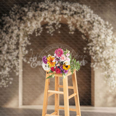 Lofaris Romantic White Floral Arch Sunlight Wedding Backdrop