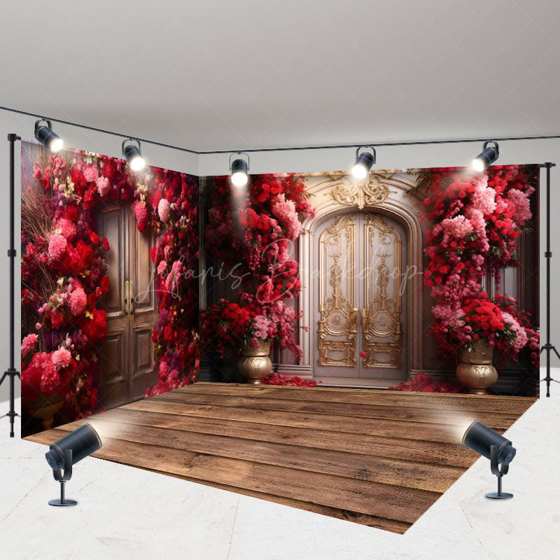 Lofaris Rose Arch Luxury Door Valentines Room Set Backdrop