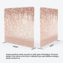 Lofaris Rose Gold Bokeh Glitter Square Arch Fabric Backdrop