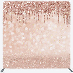 Lofaris Rose Gold Bokeh Glitter Square Arch Fabric Backdrop