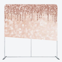 Lofaris Rose Gold Bokeh Glitter Square Arch Fabric Backdrop