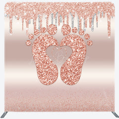 Lofaris Rose Gold Glitter Baby Shower Pillow Case Backdrop