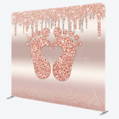 Lofaris Rose Gold Glitter Baby Shower Pillow Case Backdrop