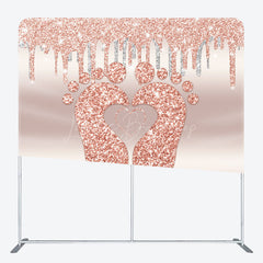 Lofaris Rose Gold Glitter Baby Shower Pillow Case Backdrop