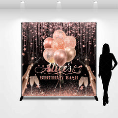 Lofaris Rose Gold Glitter Balloons Custom Birthday Backdrop