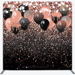 Lofaris Rose Gold Glitter Balloons Party Pillow Case Backdrop