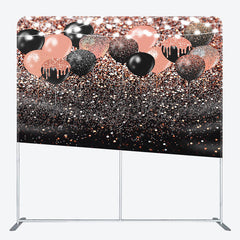 Lofaris Rose Gold Glitter Balloons Party Pillow Case Backdrop