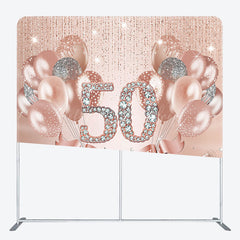 Lofaris Rose Gold Glitter Diamonds Birthday Square Backdrop