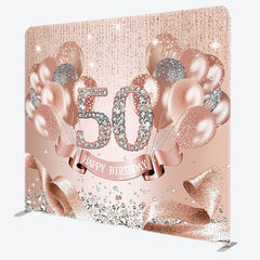 Lofaris Rose Gold Glitter Diamonds Birthday Square Backdrop