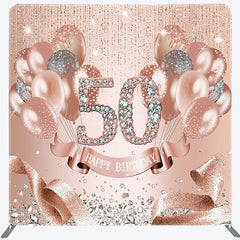 Lofaris Rose Gold Glitter Diamonds Birthday Square Backdrop