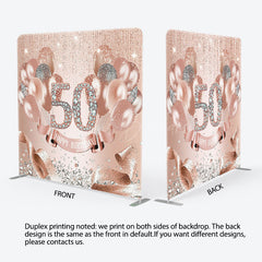 Lofaris Rose Gold Glitter Diamonds Birthday Square Backdrop