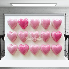 Lofaris Rosy Pink Gradient Valentines Day Hearts Backdrop