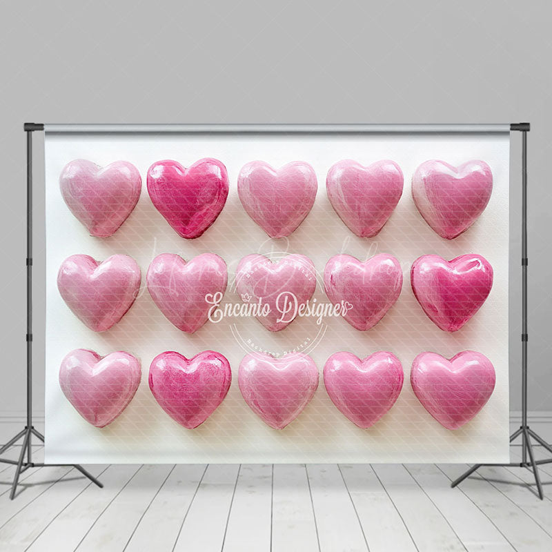 Lofaris Rosy Pink Gradient Valentines Day Hearts Backdrop