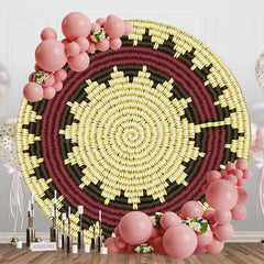 Lofaris Round Beige Navajo Marriage Basket Wedding Backdrop