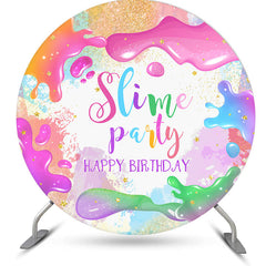 Lofaris Round Colorful Splash Slime Birthday Party Backdrop