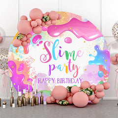 Lofaris Round Colorful Splash Slime Birthday Party Backdrop