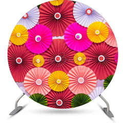 Lofaris Round Dense Colorful Paper Fan Backdrop For Birthday