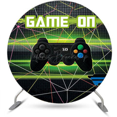 Lofaris Round Green Black Gamepad Game On Party Backdrop