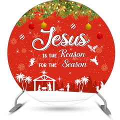 Lofaris Round Red Jesus Is The Reason For Season Backdrop