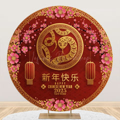 Lofaris Round Snake Lantern 2025 Happy New Year Backdrop