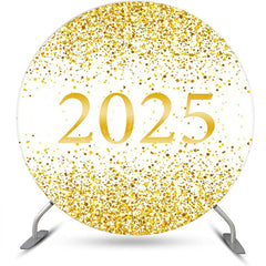 Lofaris Round White Gold Sparkle 2025 Graduation Backdrop