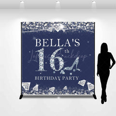 Lofaris Royal Blue Diamonds Custom 16th Birthday Backdrop