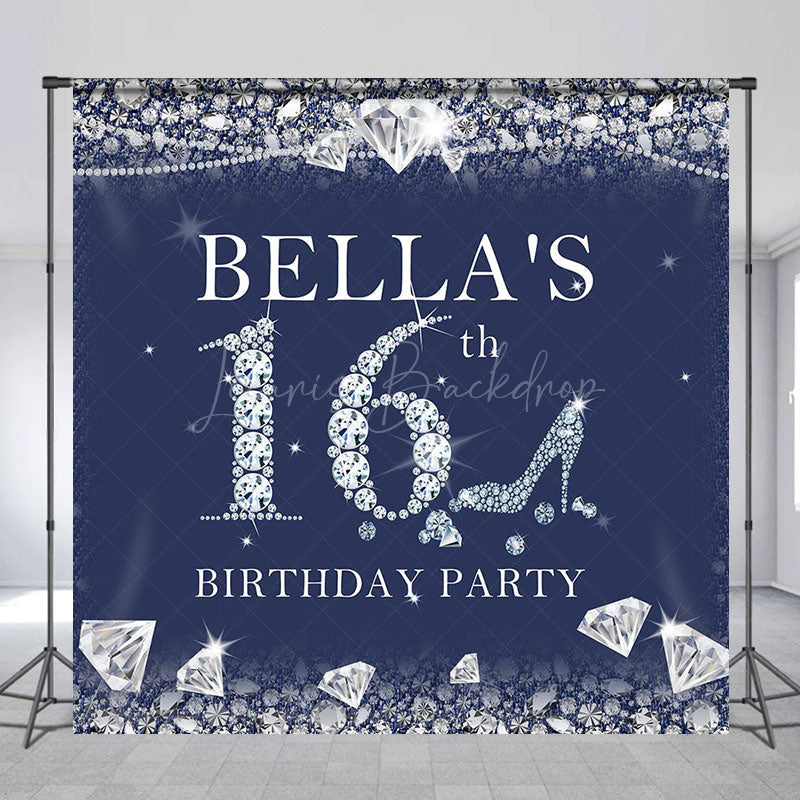 Lofaris Royal Blue Diamonds Custom 16th Birthday Backdrop