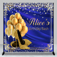 Lofaris Royal Blue Highheel Custom Name Birthday Backdrop