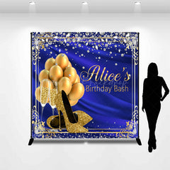 Lofaris Royal Blue Highheel Custom Name Birthday Backdrop