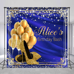 Lofaris Royal Blue Highheel Custom Name Birthday Backdrop