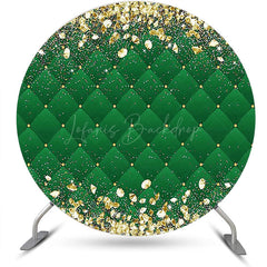 Lofaris Royal Green Gold Diamonds Round Birthday Backdrop