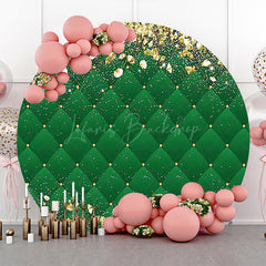 Lofaris Royal Green Gold Diamonds Round Birthday Backdrop