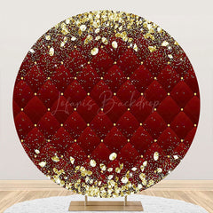 Lofaris Royal Red Gold Diamonds Round Graduation Backdrop