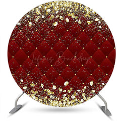 Lofaris Royal Red Gold Diamonds Round Graduation Backdrop