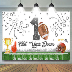 Lofaris Rugby Field Sports 1st Year Down Birthday Backdrop