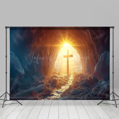 Lofaris Rugged Cave Sunrise Scene Cross Easter Backdrop